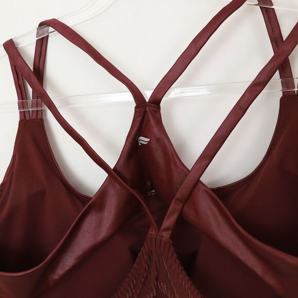 FABLETICS Principal Motion365+ Low Impact Bra 3X Merlot Shine Faux Leather B54 - Picture 4 of 6